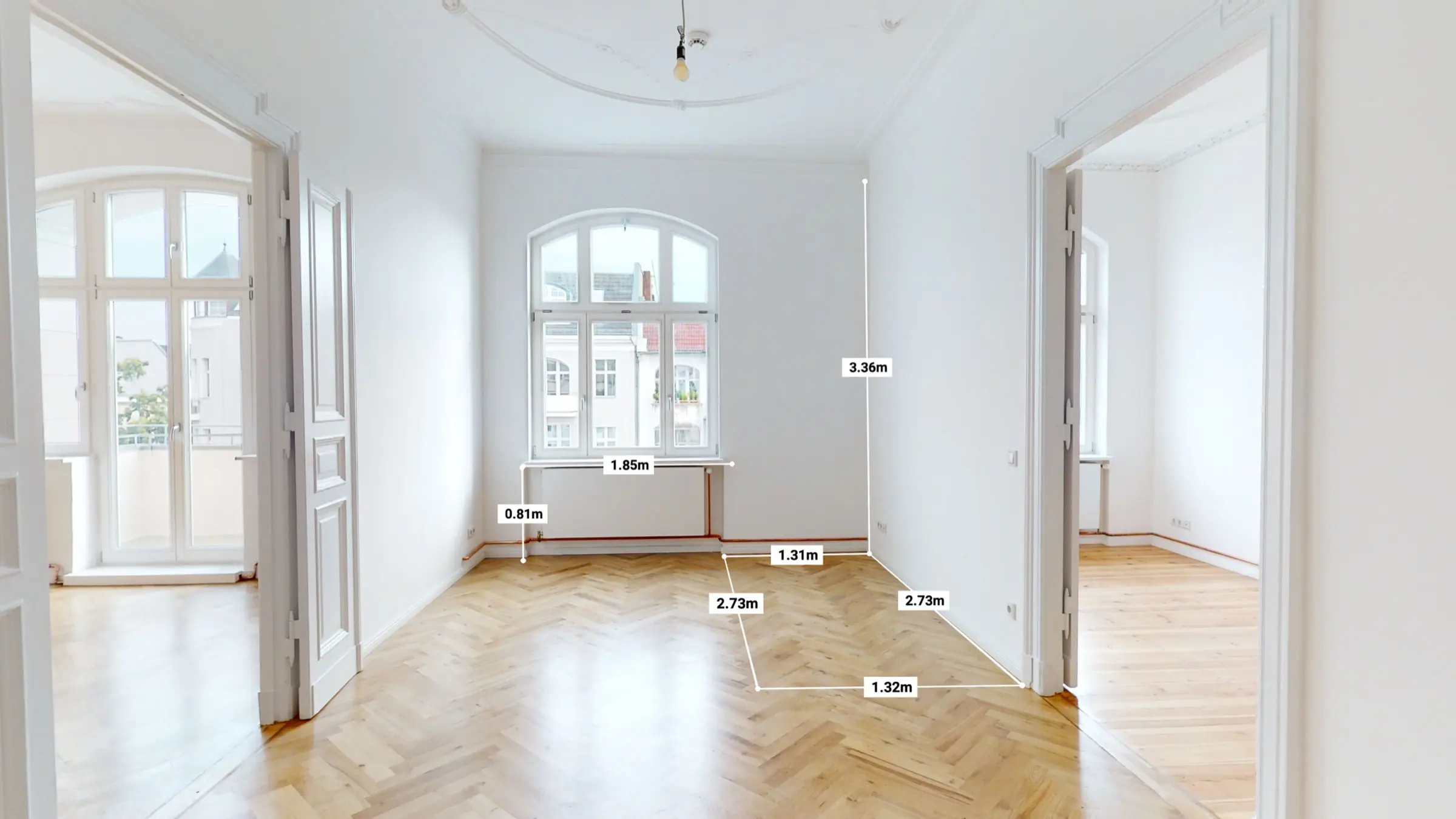 Begehbarer 360-Grad-Rundgang einer Wohnung